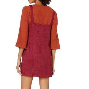 Jack By BB Dakota Women’s Faux Suede Jumper Forest Berry Color Button Down Sz S